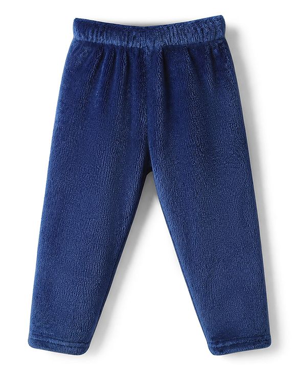 Babyhug Disney 100% Cotton Fleece Knit Full Sleeves Winter Wear Suit With Mickey Mouse Graphic - Navy Blue