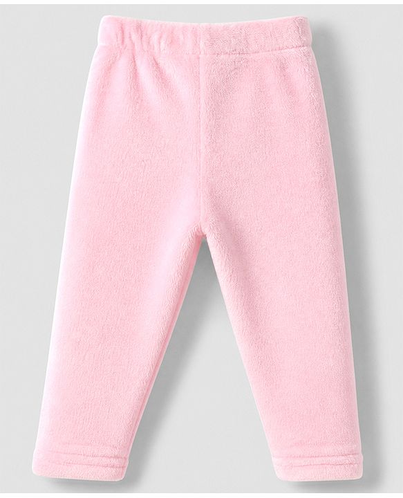 Babyhug Disney Fleece 100% Cotton Knit Full Sleeves Winter Wear Suit With Minnie Mouse Graphic - Light Pink