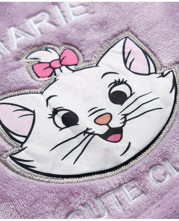 Babyhug Disney Fleece Knit Full Sleeves Winter Wear Suit With Marie Graphic - Lavender