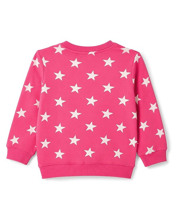Babyhug Cotton Knit Full Sleeves Winter Wear Co-ords With Star Design - Pink