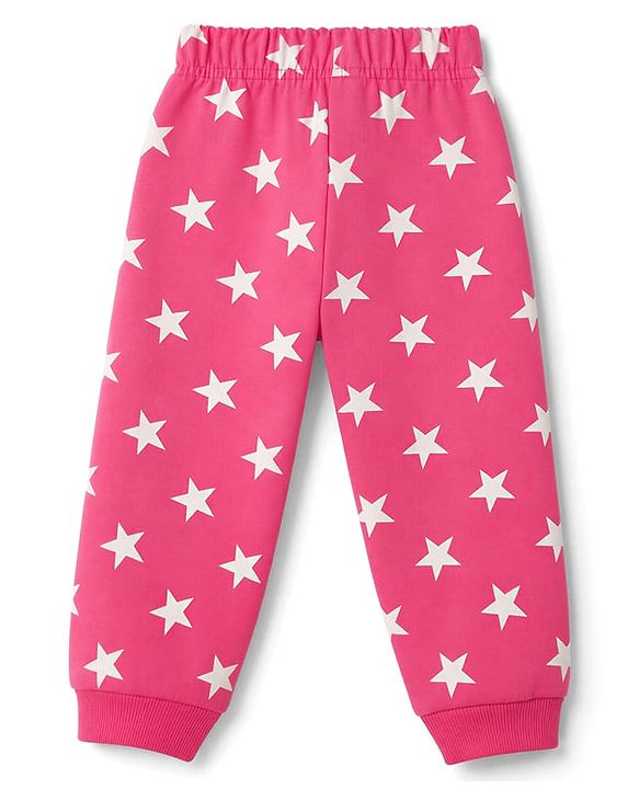 Babyhug Cotton Knit Full Sleeves Winter Wear Co-ords With Star Design - Pink