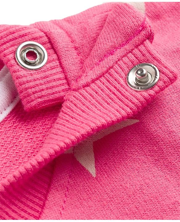 Babyhug Cotton Knit Full Sleeves Winter Wear Co-ords With Star Design - Pink