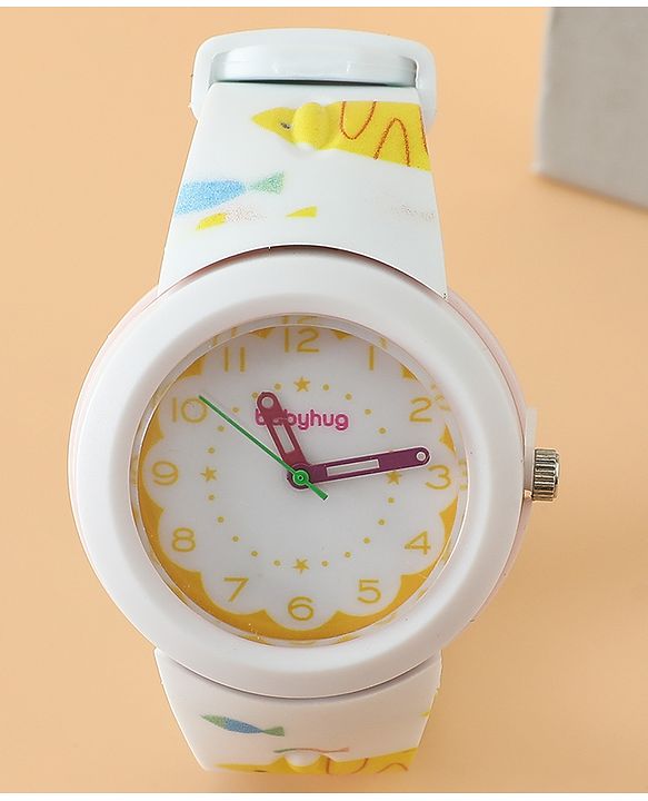 Babyhug Free Size Boy Round Analog Kids Watch - White