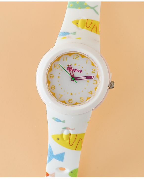 Babyhug Free Size Boy Round Analog Kids Watch - White