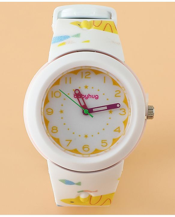 Babyhug Free Size Boy Round Analog Kids Watch - White