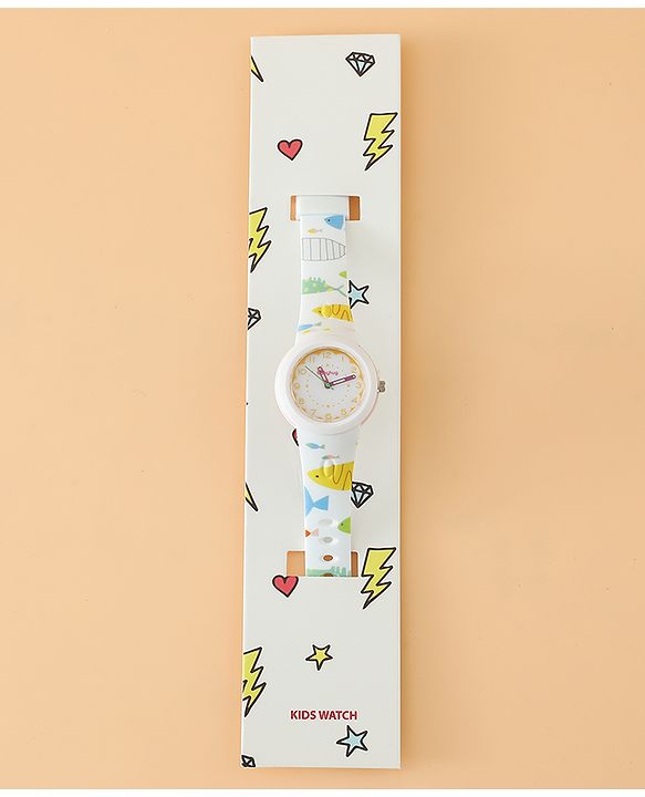 Babyhug Free Size Boy Round Analog Kids Watch - White