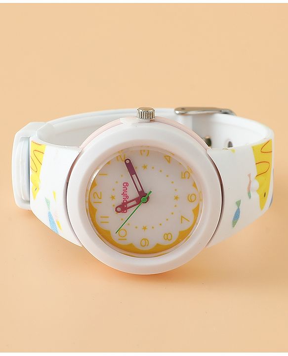 Babyhug Free Size Boy Round Analog Kids Watch - White