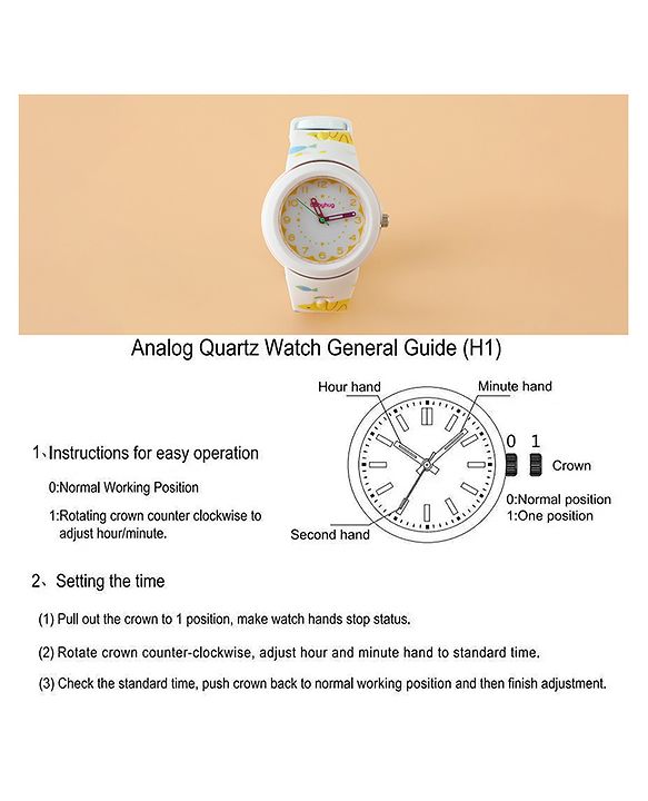 Babyhug Free Size Boy Round Analog Kids Watch - White