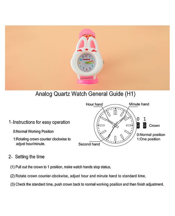 Babyhug Free Size Analog Watch - Pink