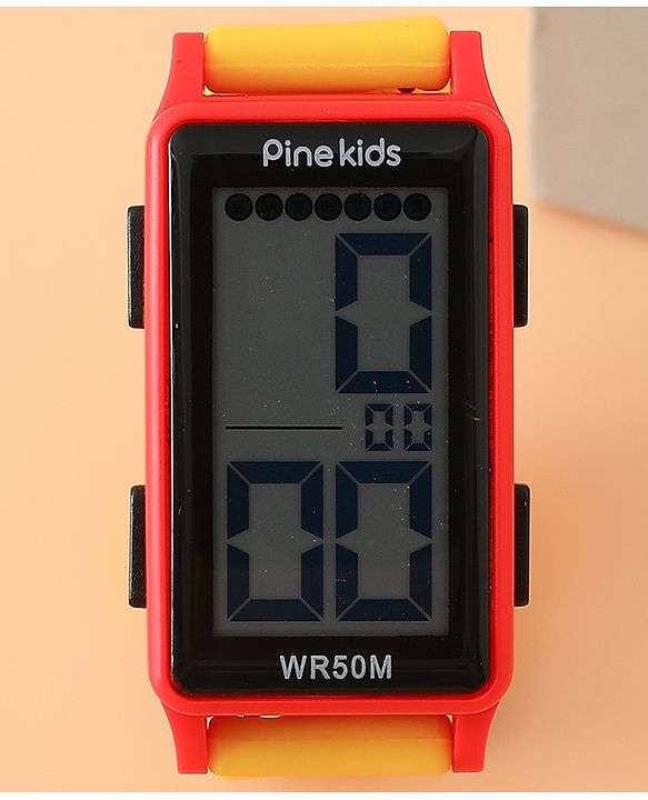 Pine Kids Rectangle Digital Watch - Yellow