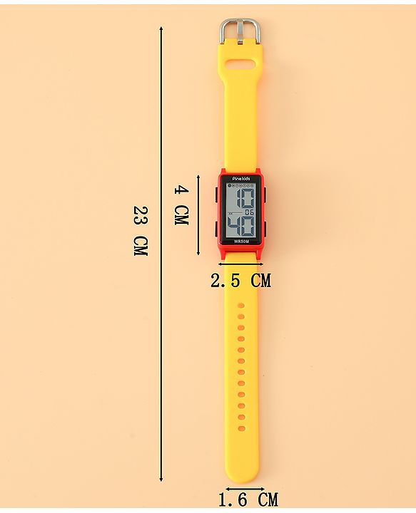 Pine Kids Rectangle Digital Watch - Yellow