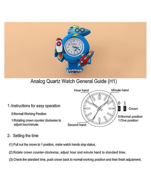 Babyhug Boys Free Size Analog Watch - Light Blue