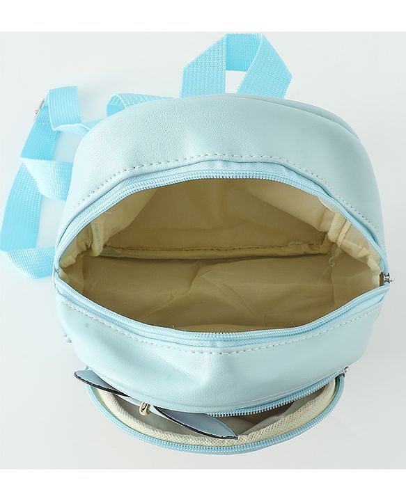 Babyhug Fashion Backpacks With Bow & Floral Applique -Blue