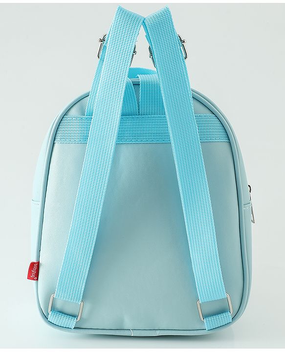 Babyhug Fashion Backpacks With Bow & Floral Applique -Blue
