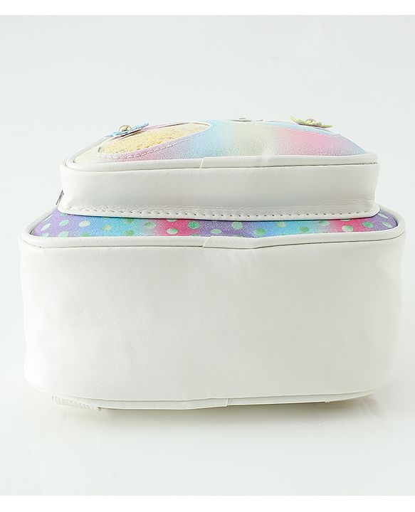 Babyhug Fashion Backpacks With Bow & Floral Applique -Blue