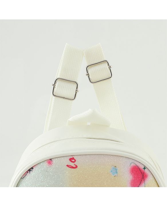 Babyhug Fashion Backpacks With Labubu Doll Applique - Beige