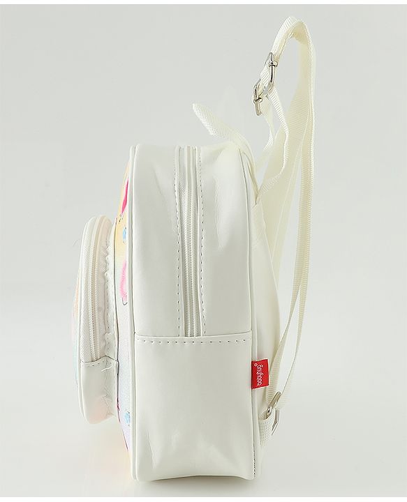 Babyhug Fashion Backpacks With Labubu Doll Applique - Beige