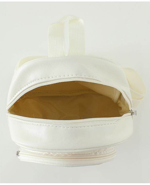 Babyhug Fashion Backpacks With Labubu Doll Applique - Beige