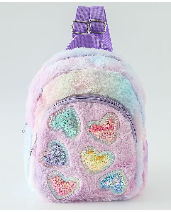 Babyhug Free Size Fashion Backpacks with Hearts - Pink
