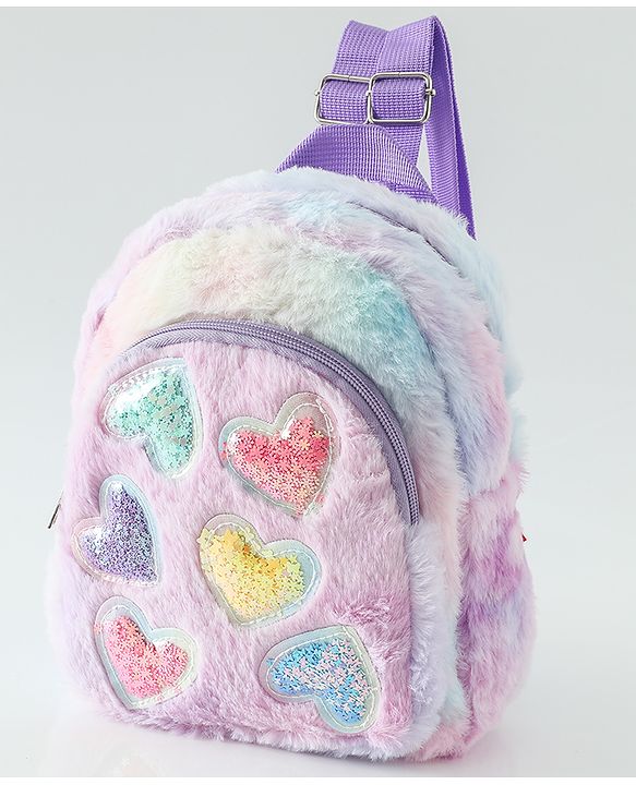 Babyhug Free Size Fashion Backpacks with Hearts - Pink