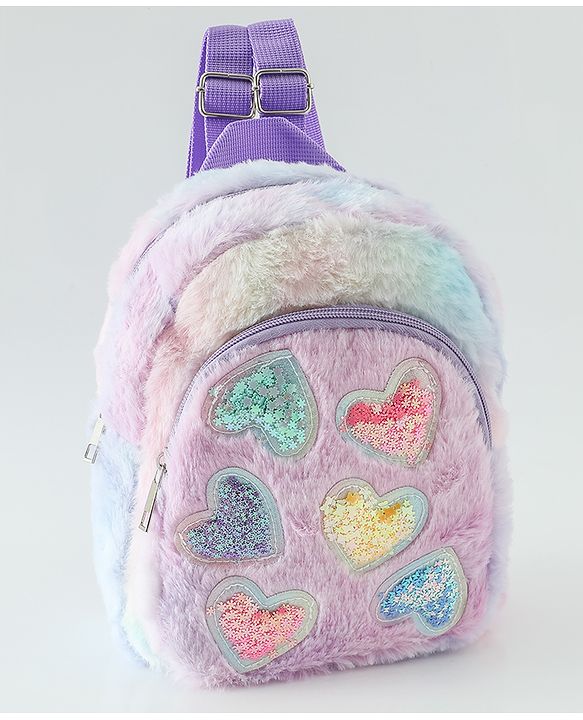 Babyhug Free Size Fashion Backpacks with Hearts - Pink