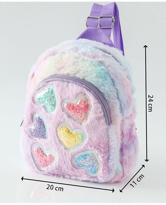 Babyhug Free Size Fashion Backpacks with Hearts - Pink