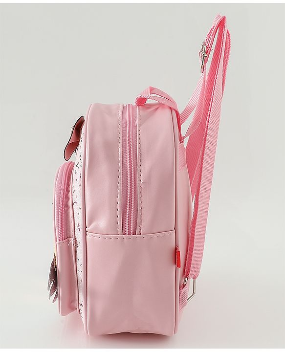 Babyhug Fashion Backpacks With Rainbow Applique - Pink