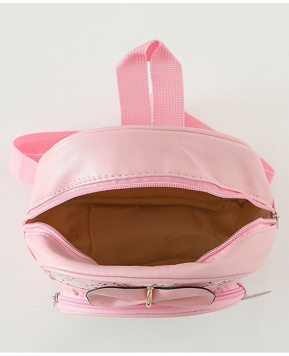 Babyhug Fashion Backpacks With Rainbow Applique - Pink