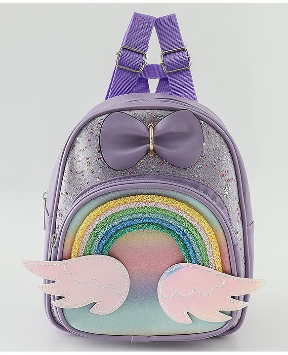 Babyhug Fashion Backpacks With Rainbow Applique - Pink