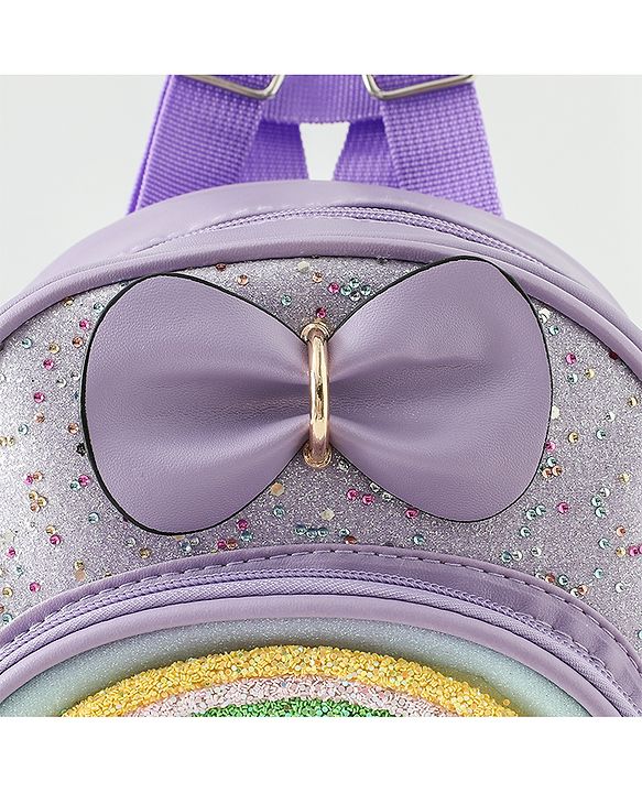 Babyhug Fashion Backpacks With Rainbow Applique - Pink