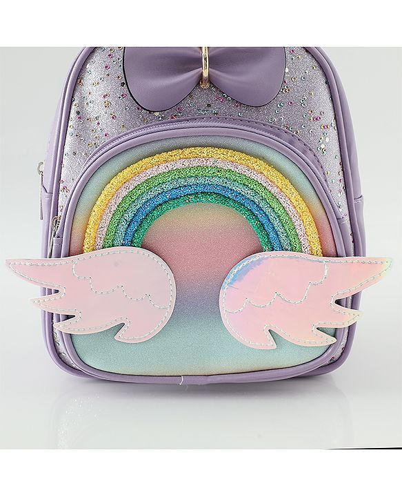 Babyhug Fashion Backpacks With Rainbow Applique - Pink
