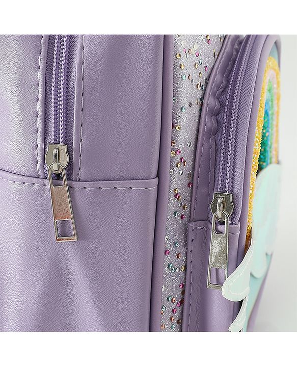 Babyhug Fashion Backpacks With Rainbow Applique - Pink
