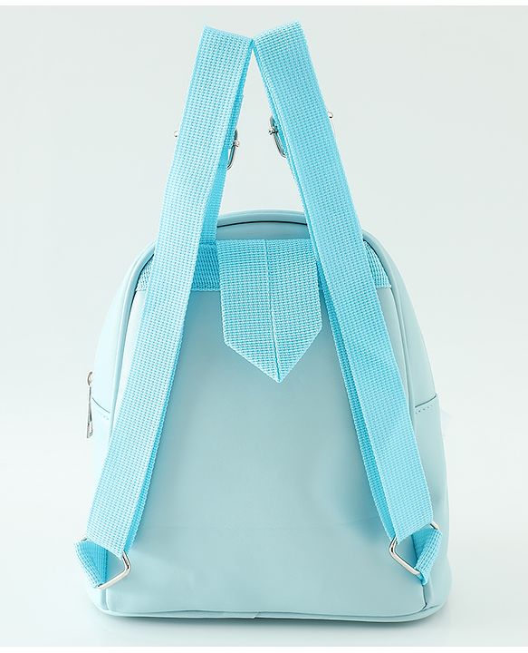 Babyhug Free Size Fashion Sequined Backpack with Bow, Carrot and Rabbit applique - Blue