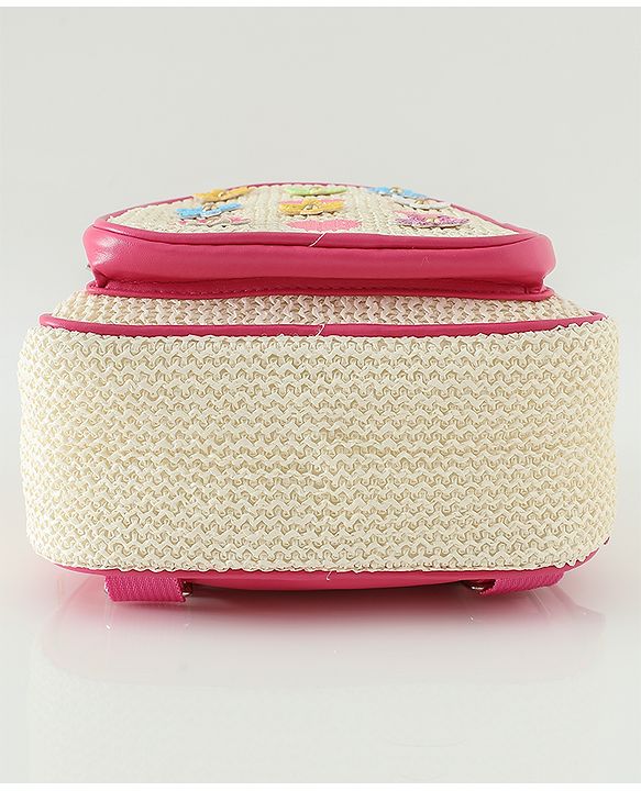Pine Kids Fashion Backpacks with Floral Applique - PInk