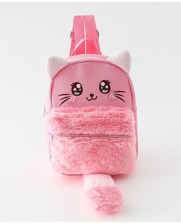 Babyhug Free Size Fashion Backpacks Kitty design - Pink