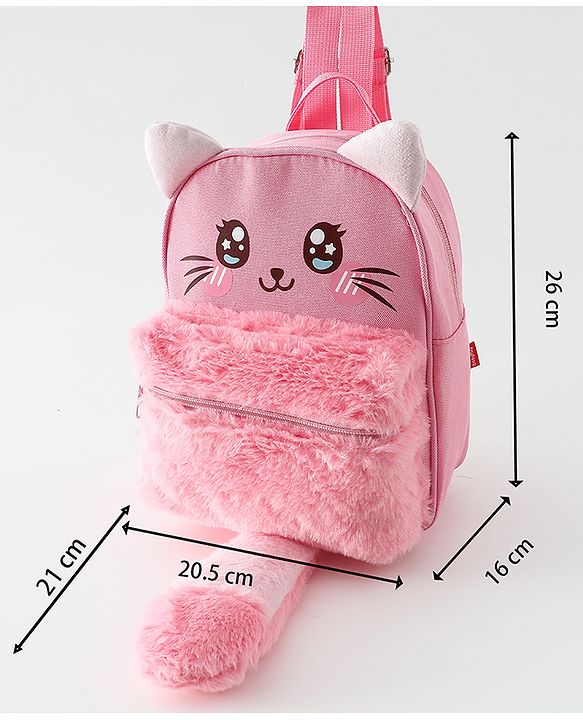 Babyhug Free Size Fashion Backpacks Kitty design - Pink