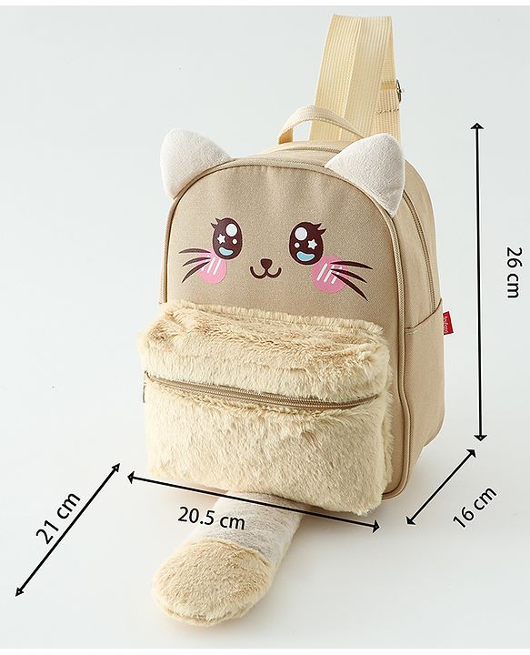 Babyhug Free Size Fashion Backpacks Kitty design - Pink