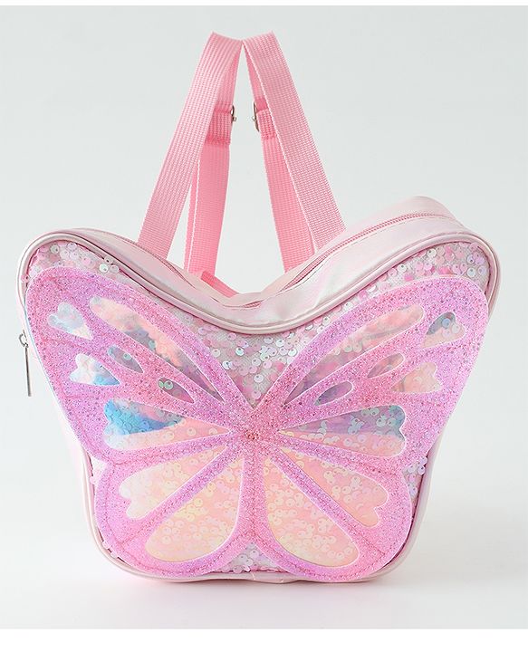 Babyhug Free Size Fashion Backpacks Butterfly design - Pink