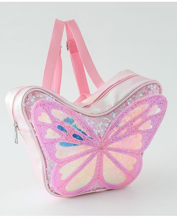 Babyhug Free Size Fashion Backpacks Butterfly design - Pink