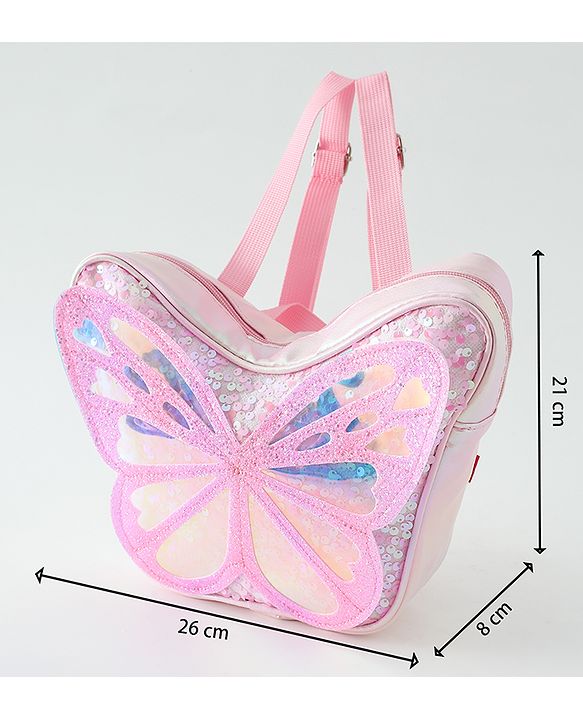 Babyhug Free Size Fashion Backpacks Butterfly design - Pink