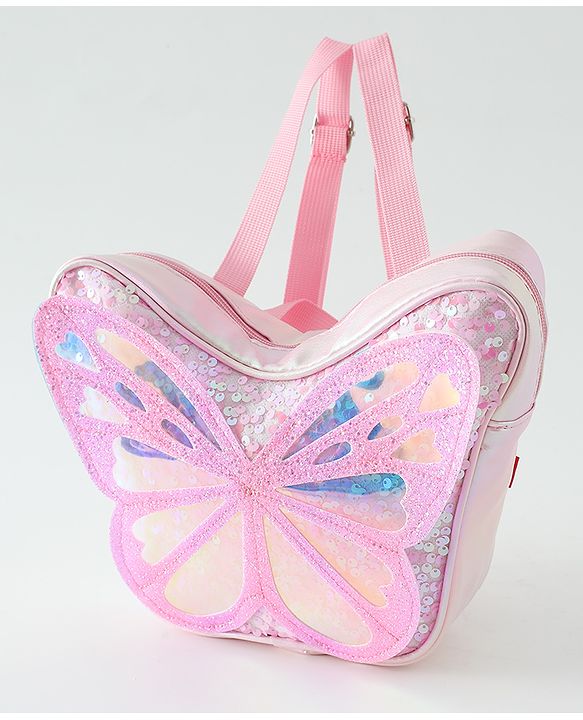 Babyhug Free Size Fashion Backpacks Butterfly design - Pink
