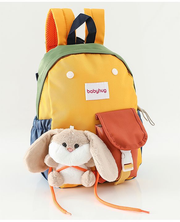 Babyhug Fashion Backpacks With Rabbit Applique - Yellow