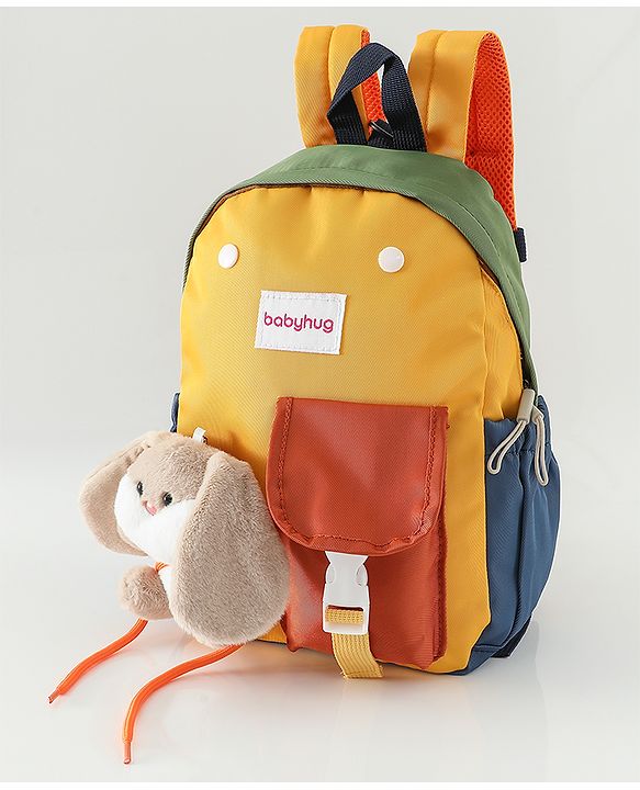 Babyhug Fashion Backpacks With Rabbit Applique - Yellow