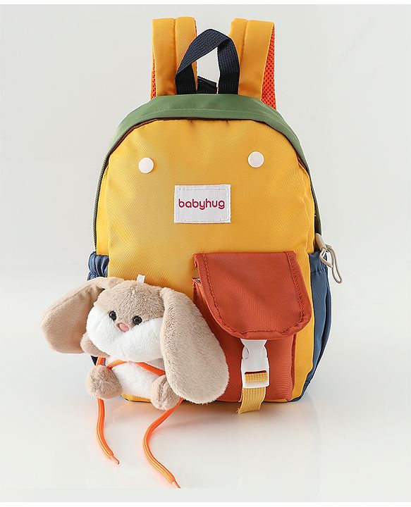 Babyhug Fashion Backpacks With Rabbit Applique - Yellow