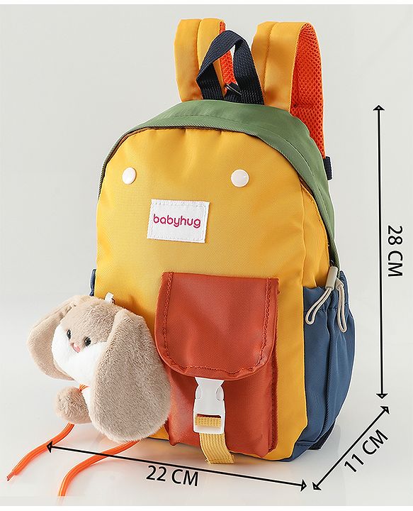 Babyhug Fashion Backpacks With Rabbit Applique - Yellow