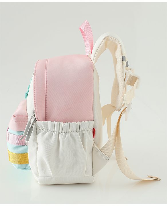 Babyhug Fashion Backpacks With Floral Applique - Pink