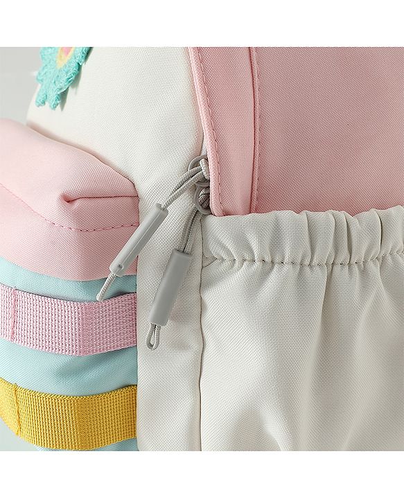 Babyhug Fashion Backpacks With Floral Applique - Pink