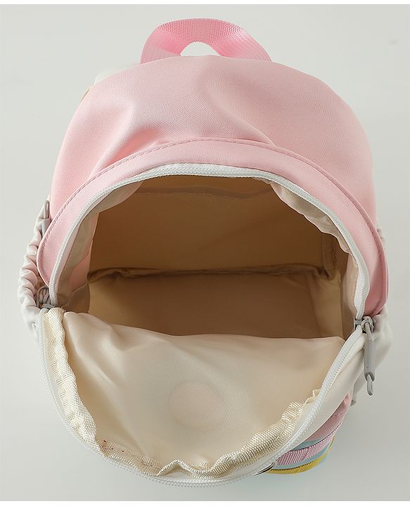 Babyhug Fashion Backpacks With Floral Applique - Pink