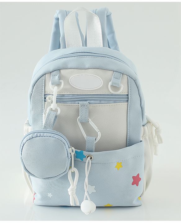 Babyhug Free Size Fashion Backpacks with small pouch - Blue