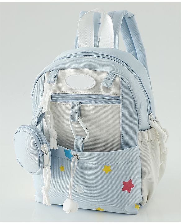 Babyhug Free Size Fashion Backpacks with small pouch - Blue